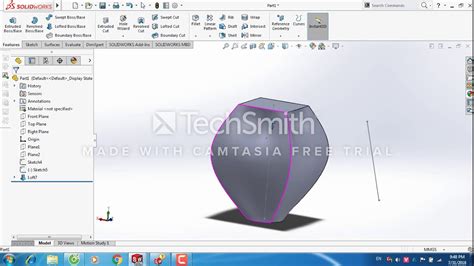 Solidworks Lofted Boss Base Chaui Youtube