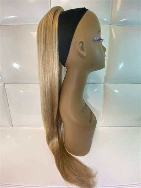 Drawstring Ponytail Extension HONEY WARM BLONDE Highlights Extra Long