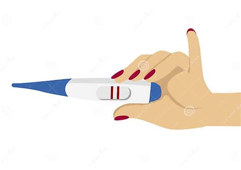 Female Hand Holding Positive Pregnancy Test Stock Vector Illustration