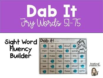 Fry Sight Words Dab It Fluency Builder Tpt