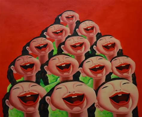 Hand Painted Modern Abstract Cartoon Canvas Painting Laughing Girls Oil