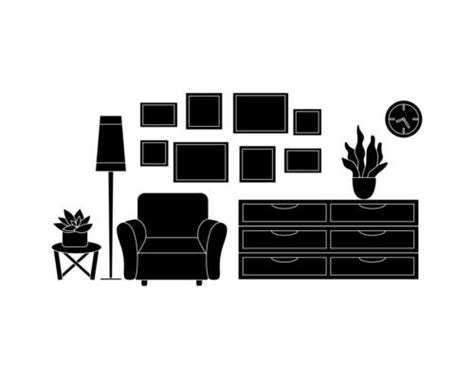 Living Room Black And White Vector Art Icons And Graphics For Free