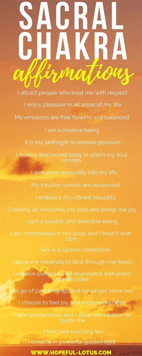 20 Powerful Sacral Chakra Affirmations For Healing Artofit