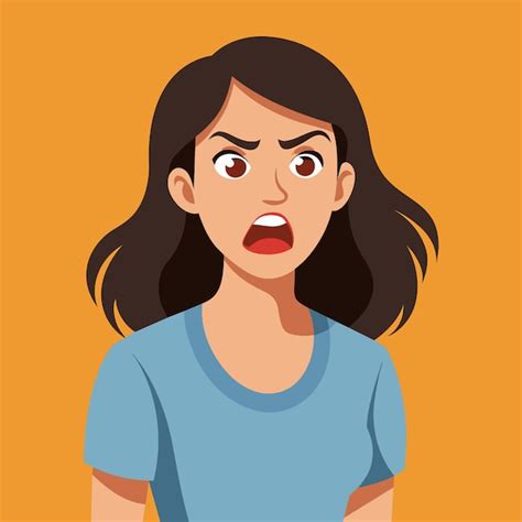 Woman Cartoon Character Expression Showing Vector Illustration