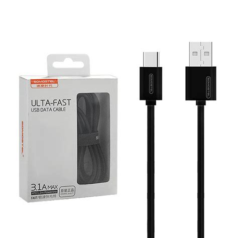 Kabel Usb Typ C A Somostel Czarny Mah Quick Charger M Powerline