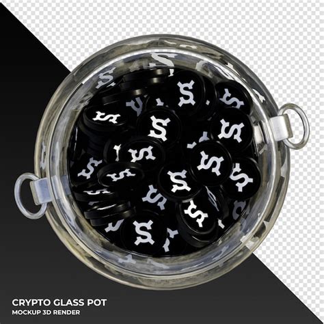 Premium PSD Frax Share Fxs Crypto Coin Top View Clear Glass Pot