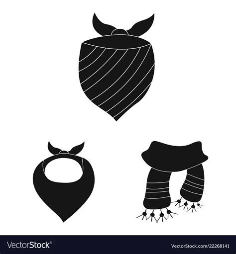 Design Of Scarf And Shawl Icon Collection Vector Image