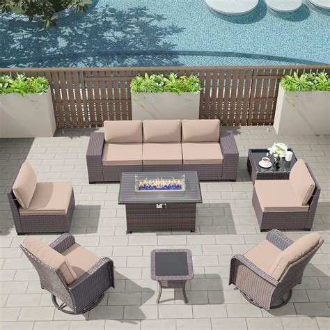 Amazon Kullavik Pcs Outdoor Patio Furniture Set Pe Wicker Rattan