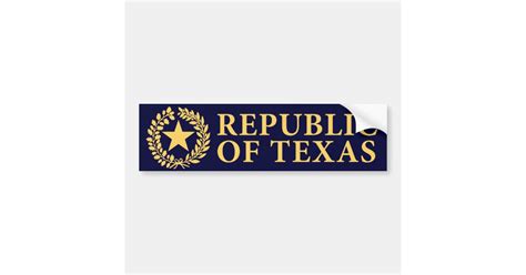 Republic of Texas Seal Bumper Sticker | Zazzle