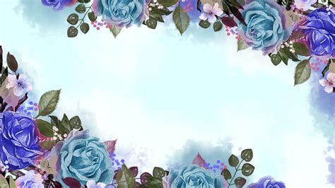 Gradient Blue Nature Water Flowers Rose Flower Powerpoint Background For Free Download - Slidesdocs