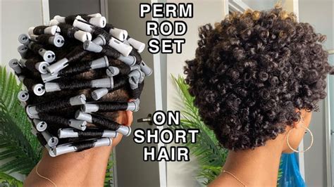 PERM ROD SET on SHORT NATURAL HAIR | First Rod Set On My Big Chopped ...