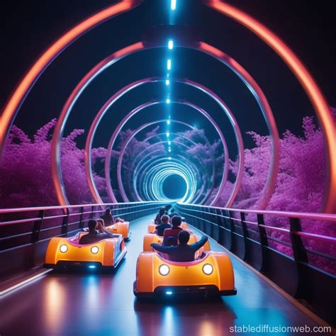 Ai Generated Image Three Roller Coaster Carts Traverse A Vivid Prompts