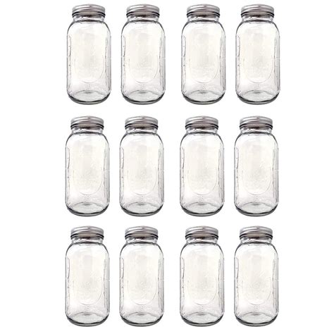 Ball Glass Mason Jars Wide Mouth 64 Oz With Lids And Bands For Canning