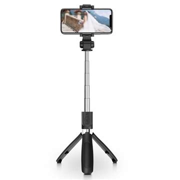 Tech Protect L01S Bluetooth Selfiestang Med Tripod Stativ Sort