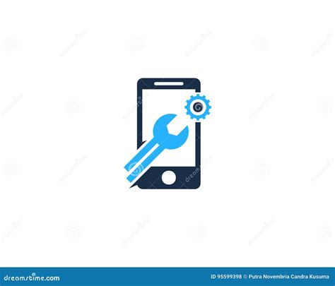 Mobile Phone Fix And Repair Icon Logo Design Element Stock Vector