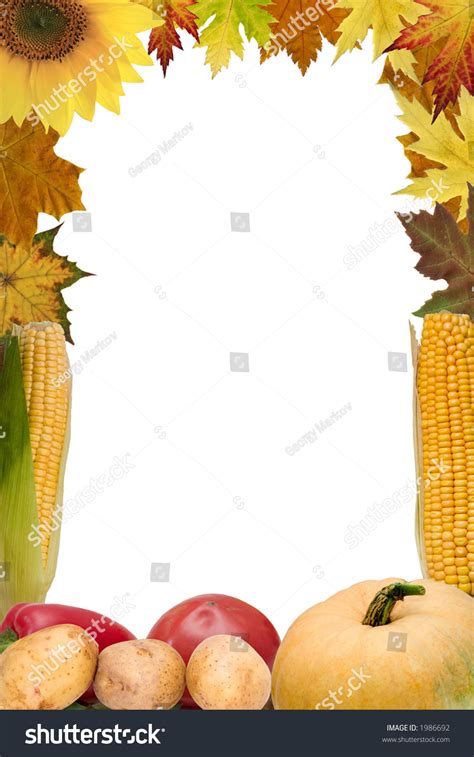 Thanksgiving Day Border Of Vegetables And Plants Of American Origin ...