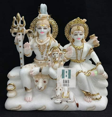 Marble Shiv Parivar Statue Marble Shiv Parvati Marble Etsy