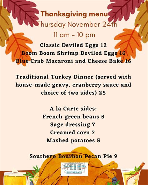 Thanksgiving Open Restaurants Tybee Island Georgia