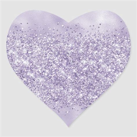 Purple Glitzy Glitter Heart Sticker Zazzle Heart Stickers Glitter