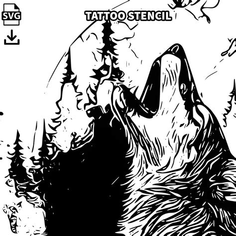 Howling Wolf Tattoo Design Download High Resolution Digital Art PNG ...