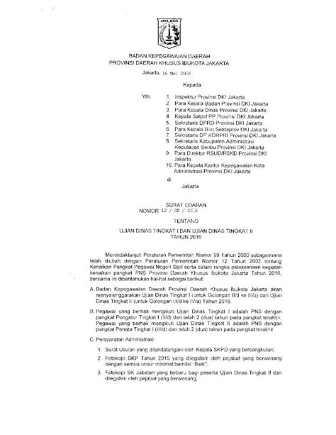 Pdf Jakartabkddkijakartagoidunduhbkdpengumuman · Surat Edaran Nomor 12 Se 20 6