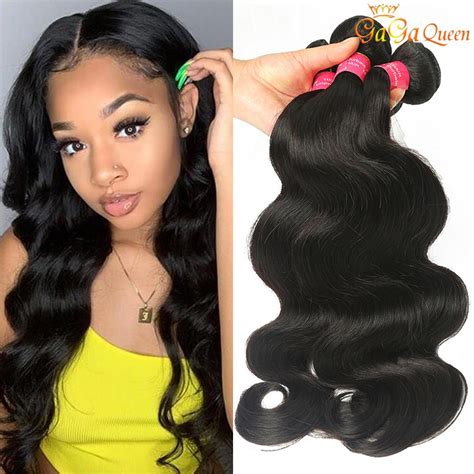 Unprocessed Peruvian Body Wave Peruvian Body Wave Hair Wefts In Natural Black From Gagaqueen