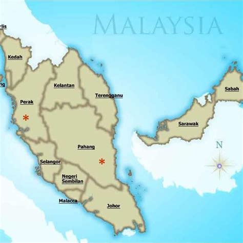 Map Of Peninsular Malaysia Showing The Three States From Which