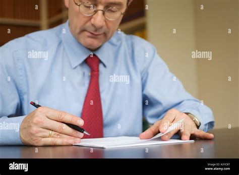 Mr Lawer Designing A Contract In The Office Stock Photo Alamy