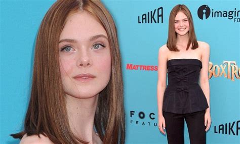 Elle Fanning Debuts New Brunette Locks At Los Angeles Premiere For New