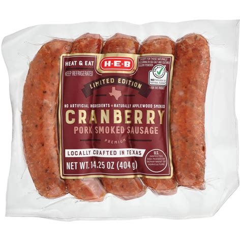 H E B Applewood Smoked Pork Sausage Links Cranberry Shop Sausage At