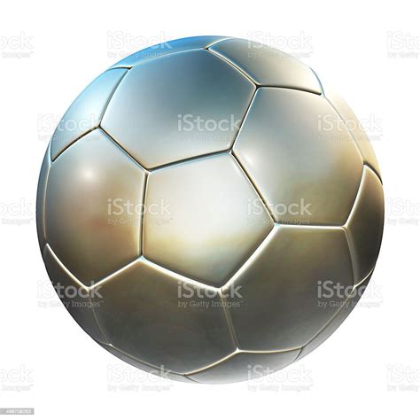 Sepak Bola Mengkilap Pada Ilustrasi 3d Latar Belakang Reflektif Foto