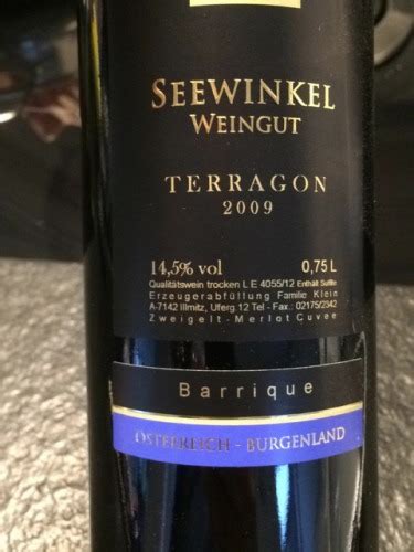 Seewinkel Weingut Klein Terragon Barrique Vivino Us