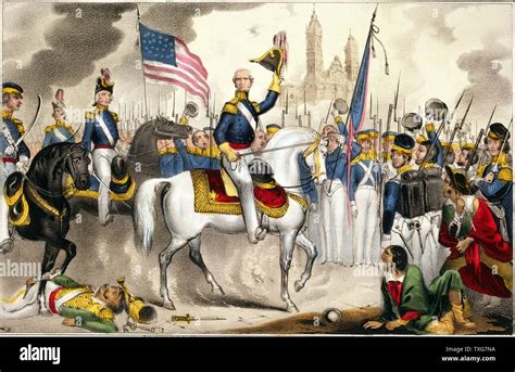 Guerra Entre México 1846 1848 General Winfield Scott Comandante Del Ejército De Los Estados