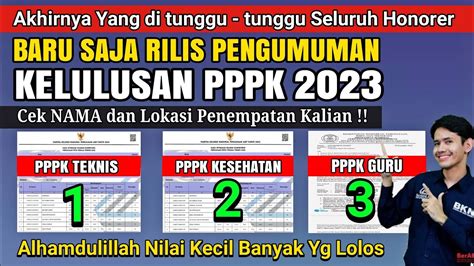 SELAMAT YA SUDAH RILIS PENGUMUMAN PPPK 2023 CEK SEKARANG NAMA DAN