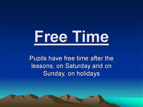 Free time - презентация онлайн