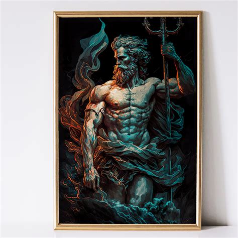 Poseidon Greek God Art Greek Mythology Art Fantasy Art - Etsy