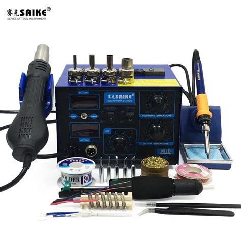 Saike Smd Esta O De Solda De Retrabalho Hot Air Gun Desoldering D