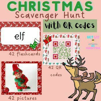 No Prep Christmas Activity With QR Codes Scavenger Hunt Worksheets