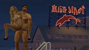 Hunky Sims 4 Un étalon sexy se fait sucer sur le toit par sa copine blonde excitée baise