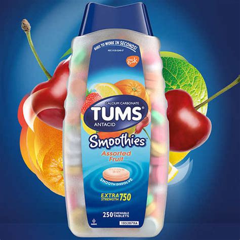 Tums Antacid Extra Strength Smoothies Assorted Fruit Chewable