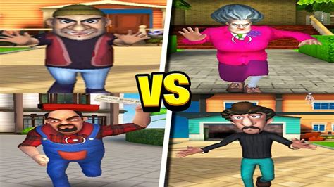 Miss T Vs Robbers Vs Mr Grumpy Scary Teacher D Vs Scary Robber Home