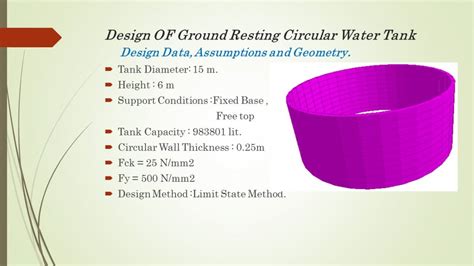 Design Of Ground Resting Circular Water Tank Cept Portfolio