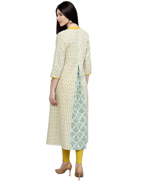 Jaipur Kurti Green Cotton A Line Kurti Buy Jaipur Kurti Green Cotton