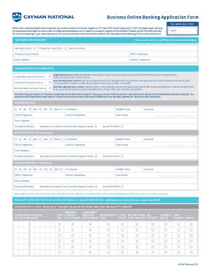 Fillable Online Business Online Banking Form V Ai Cayman National