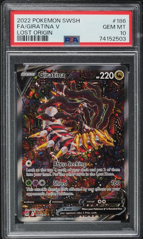 Pokemon Sword Shield Lost Origin Full Art Giratina V Psa