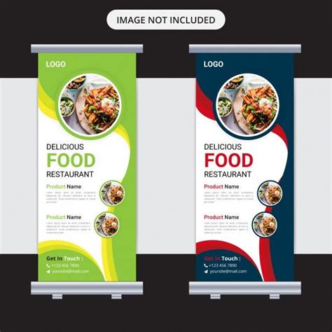 Food Roll Up Banner Design For Restaurant Food Banner Design Roll