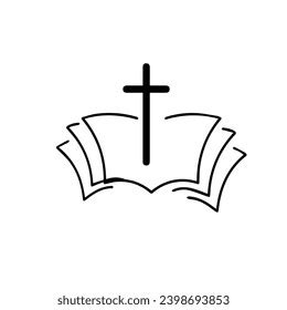 Vector Christian Cross Holy Bible Isolated Stock Vector (Royalty Free ...