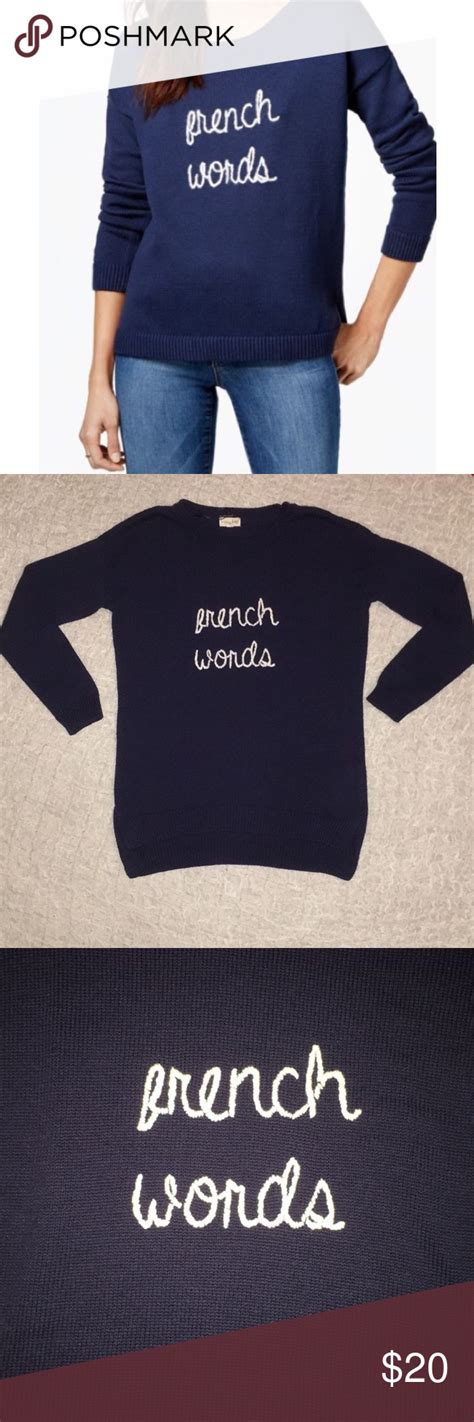 French Words Navy Sweater Maison Jules Xs Navy Sweaters Sweaters