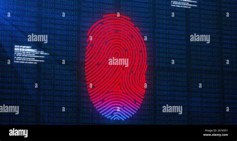 Image Of Fingerprint Over Data Processing Stock Photo Alamy