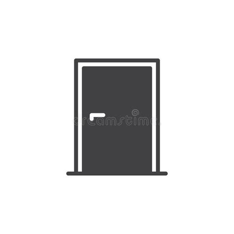 Door Icon Vector Filled Flat Sign Solid Pictogram Isolated On White